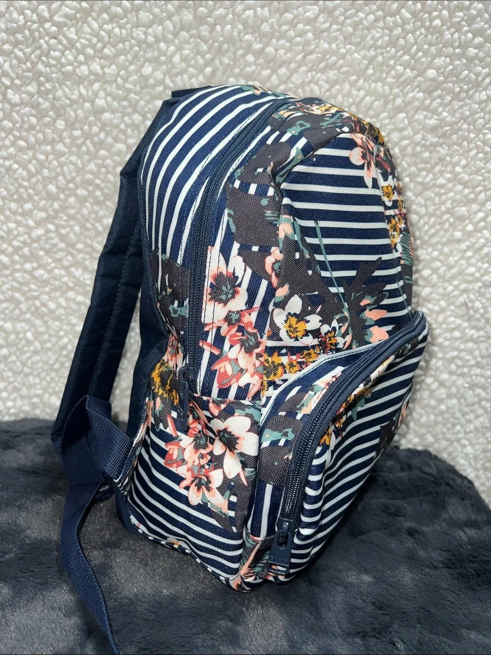 Roxy Shadow Swell Floral Striped Mini Backpack. NWOT.